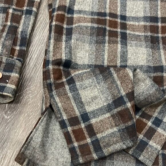 Vintage Atkinson plaid wool blend button down size medium - Picture 4 of 8